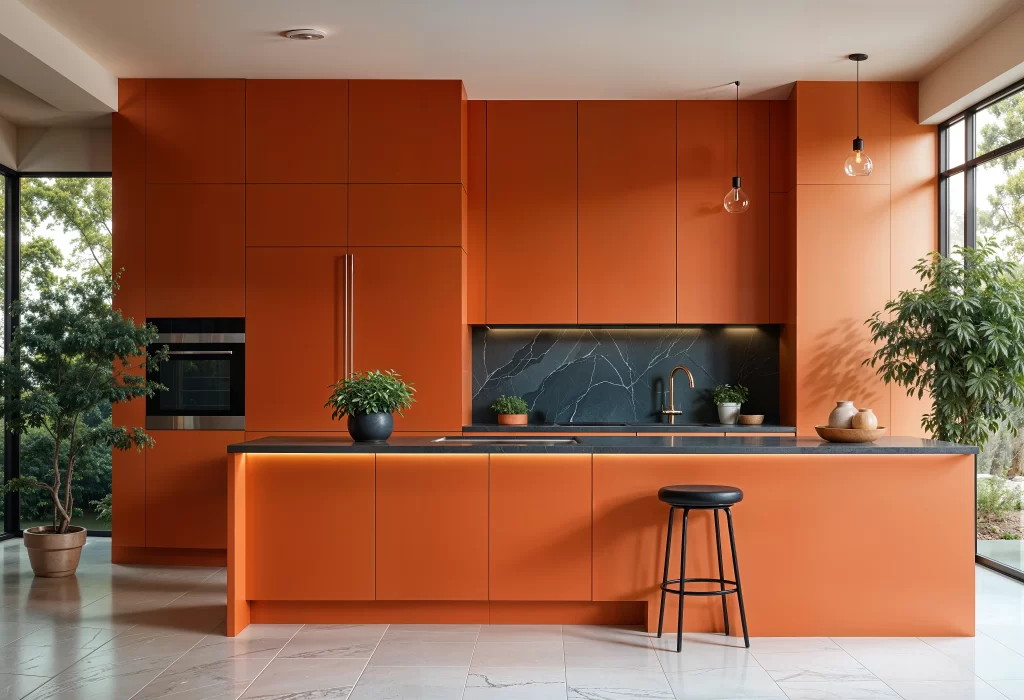 Modular L-Shape Kitchen Design with Vastu Elements by Tanasha Interior Ghaziabad