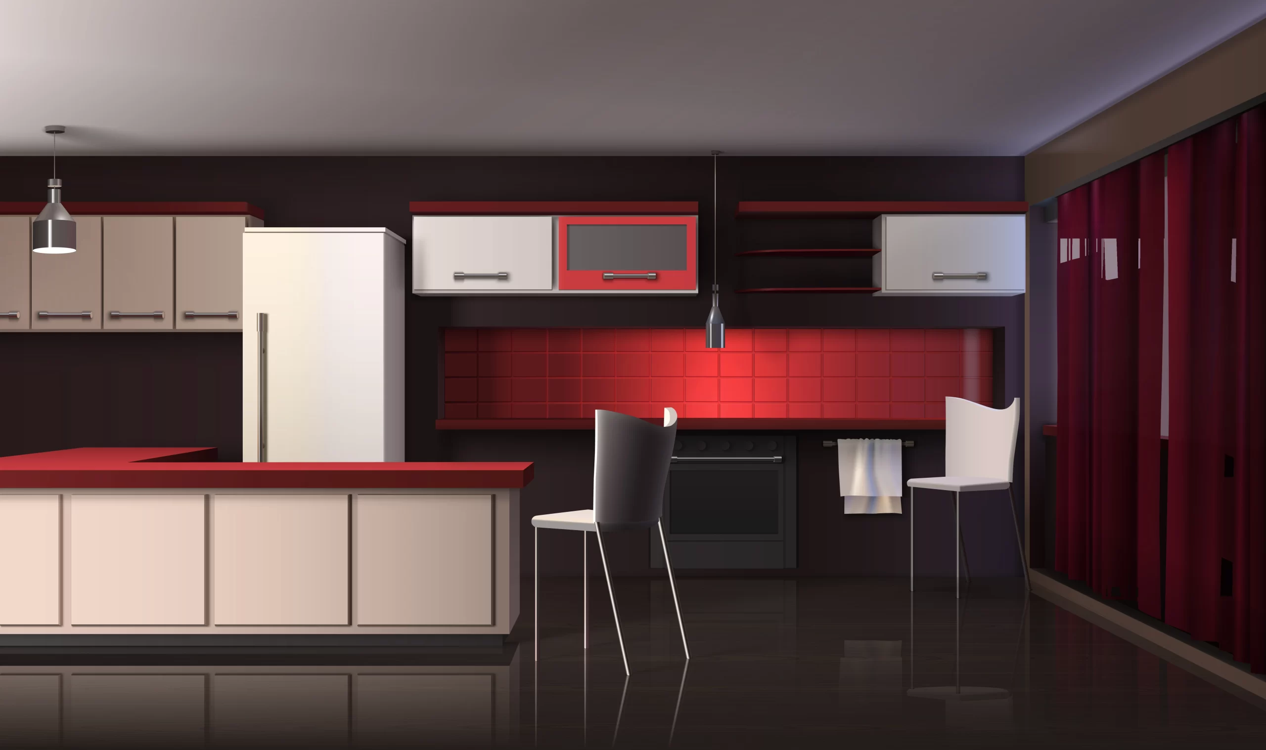 Modular L-Shape Kitchen Design by Interior Designer in Wave City Ghaziabad with Quartz Countertop