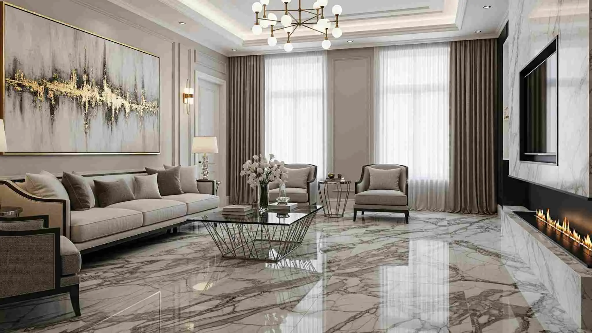 Marble Interior Design for Living Rooms
