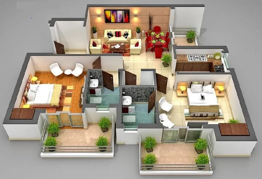 2BHK Interior Design Cost in Meerut