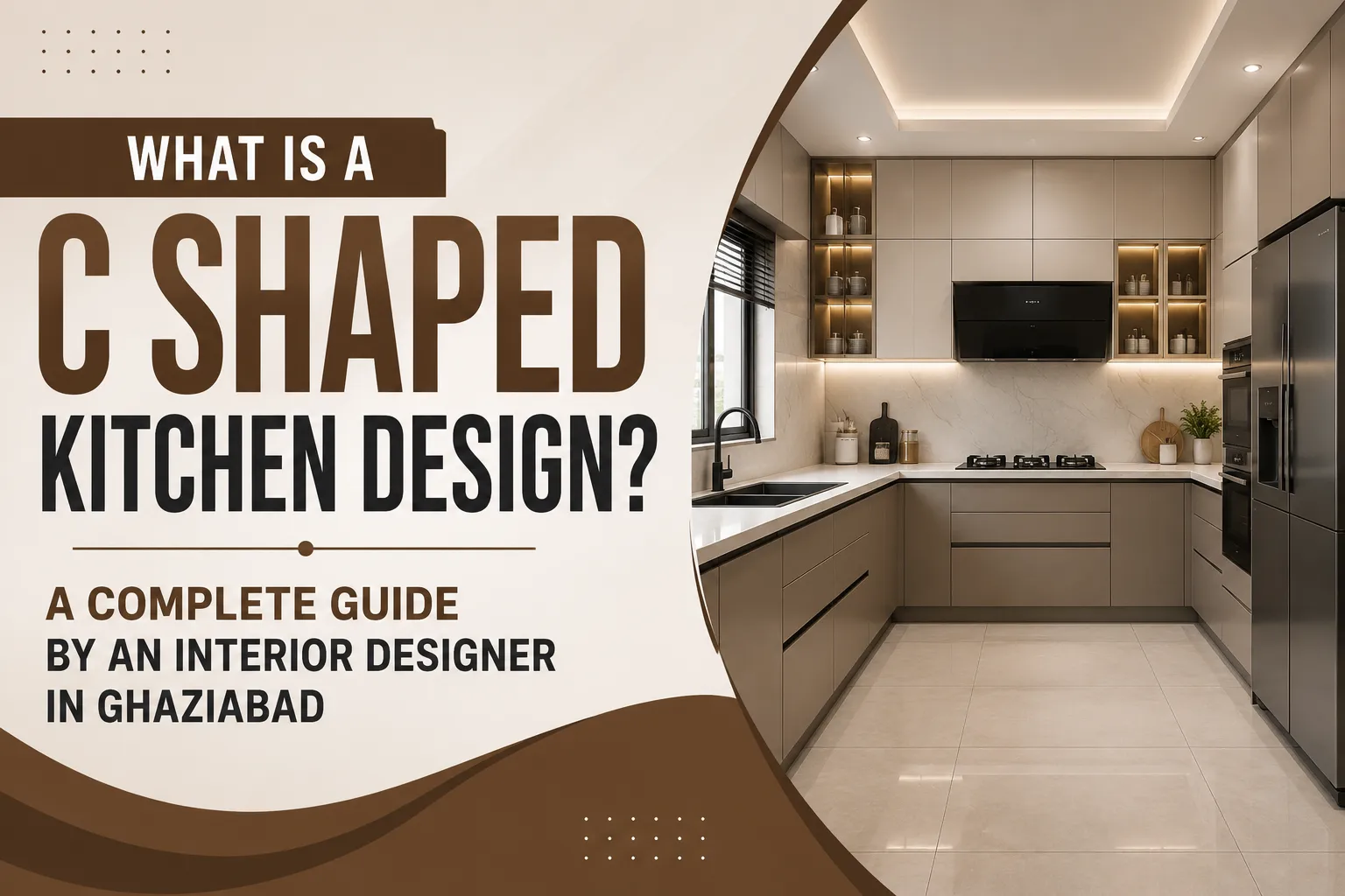 Interior Designer in Ghaziabad, C shaped kitchen design, C shaped modular kitchen, modular kitchen designer in Ghaziabad, kitchen interior design, modern kitchen design, kitchen layout ideas, modular kitchen Ghaziabad, kitchen planning, home interior designer Ghaziabad