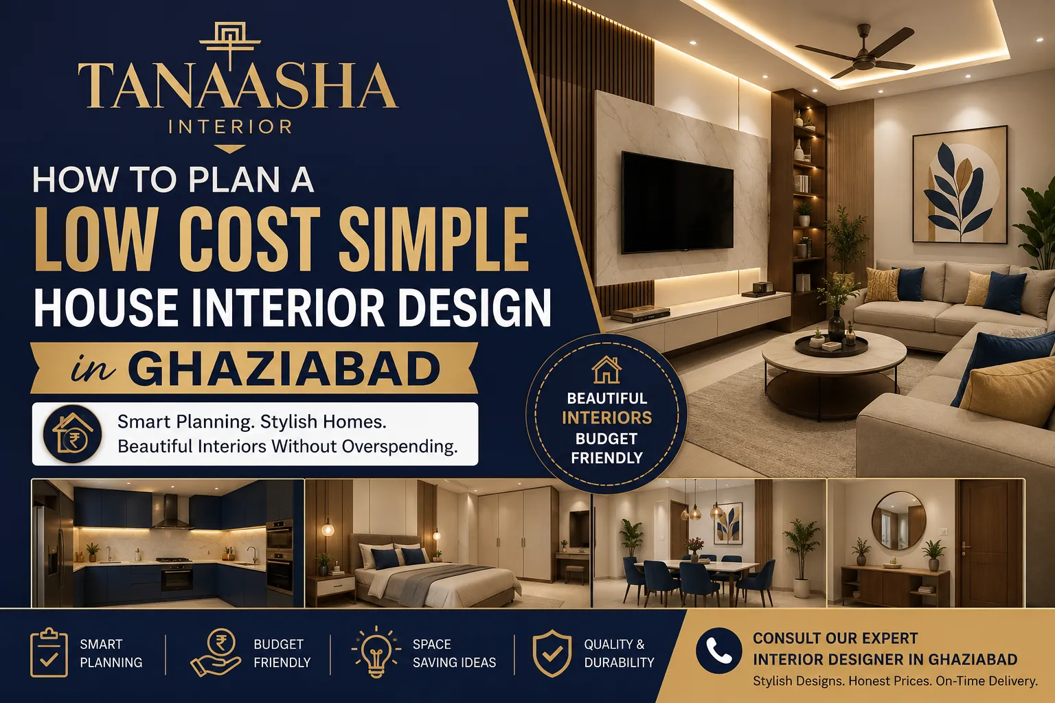 How to Plan a Low Cost Simple House Interior Design in Ghaziabad Without Overspending